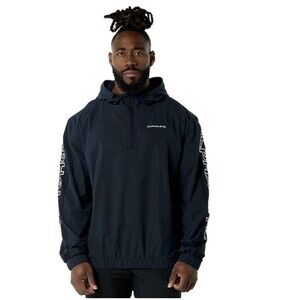 Alphalete Men’s Exp Tech Windbreaker- Harbor navy , Size Medium